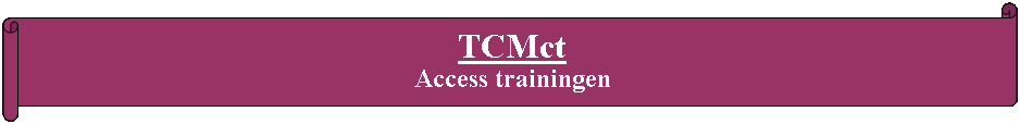 Rol: horizontaal: TCMct Access trainingen